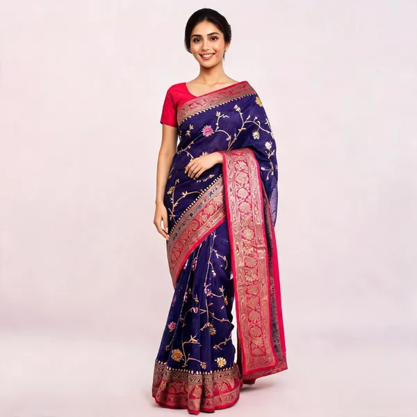 Purple_Georgette_Banarasi_Saree