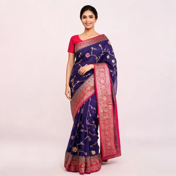 Purple_Georgette_Banarasi_Saree