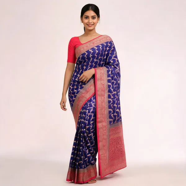 Purple_Georgette_Banarasi_Saree