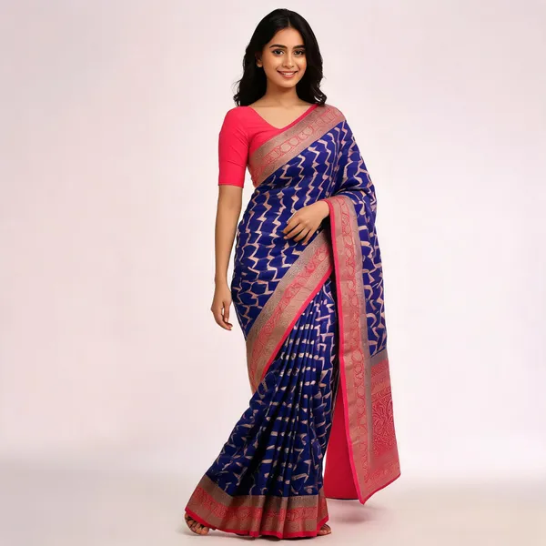Purple_Georgette_Banarasi_Saree