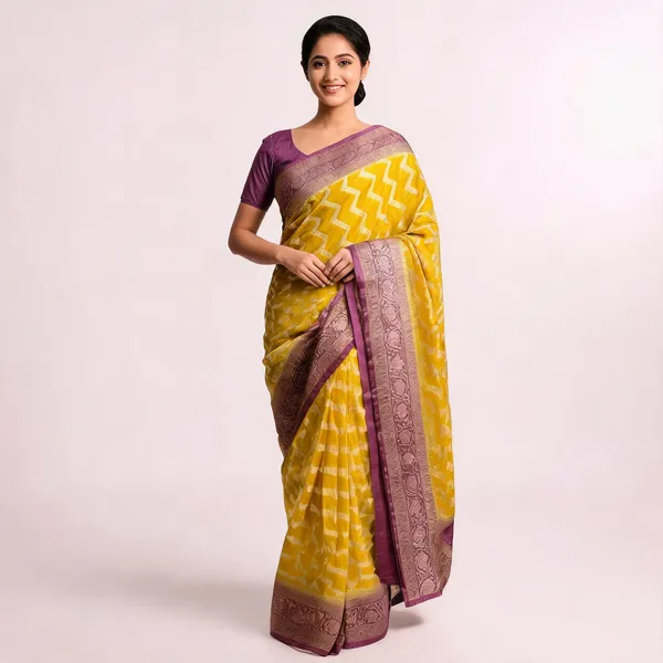 Green_Leheriya_Georgette_Banarasi_Saree