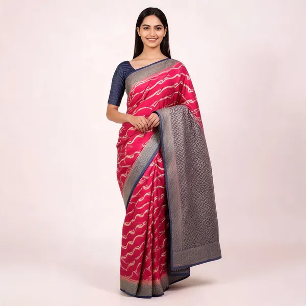 Pink_Blue_Georgette_Banarasi_Saree