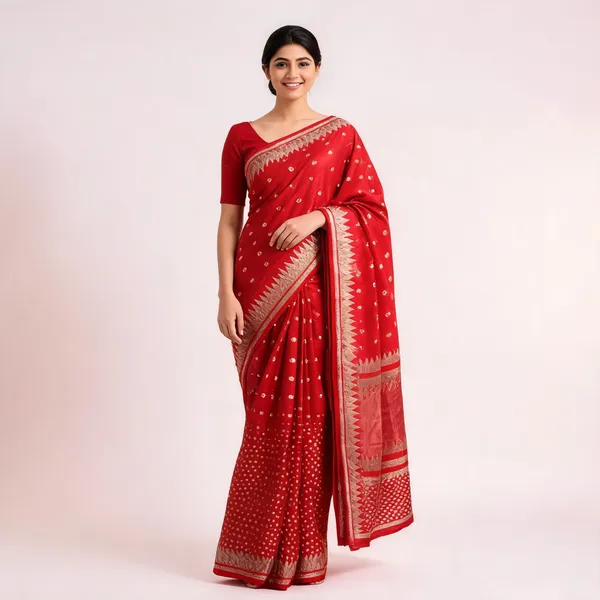 Red_Buti_Semisilk_Banarasi_Saree