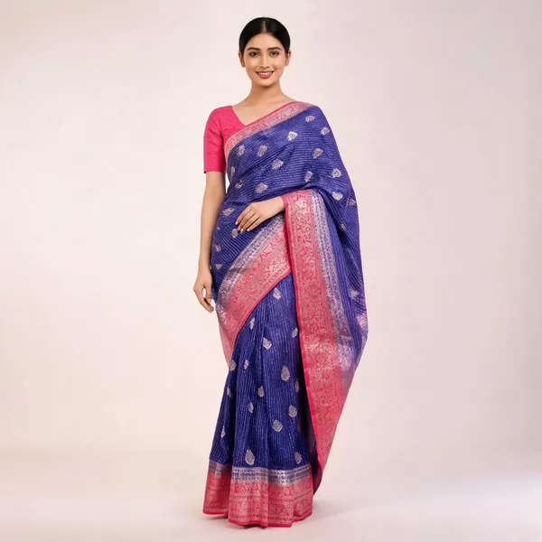 Purple_Pink_Semisilk_Banarasi_Saree