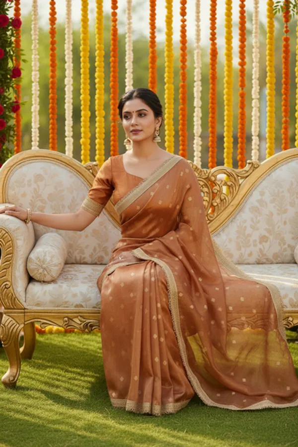 Orange_Tissue_Banarasi_Saree