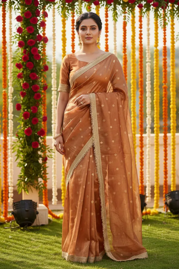 Orange_Tissue_Banarasi_Saree