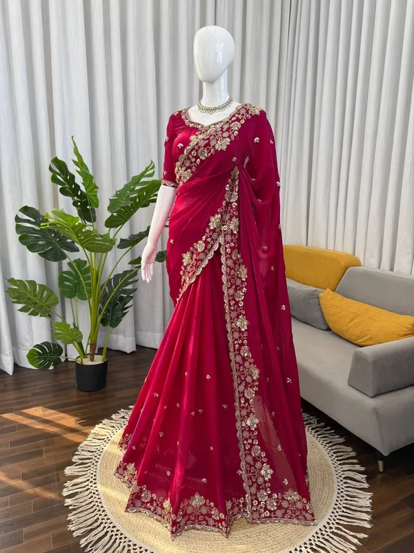 Red_Sequins_Fancy_Saree