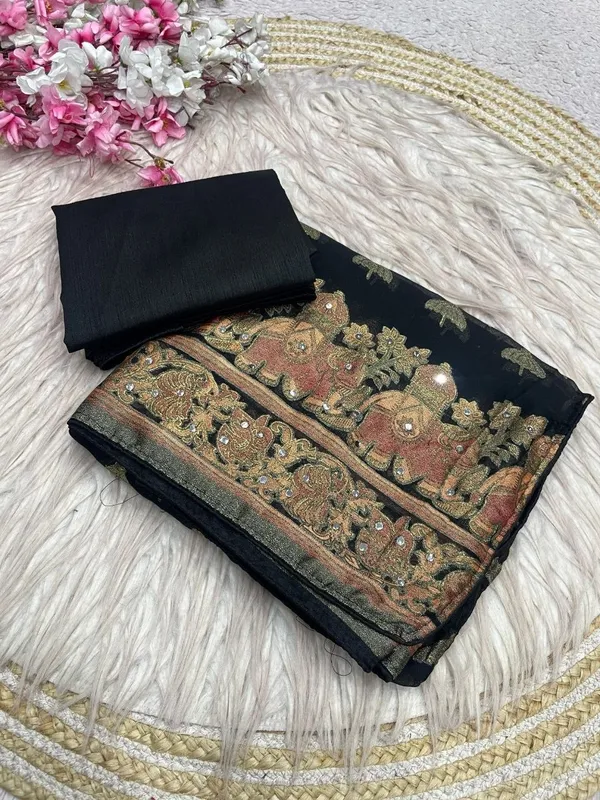 Black_Embellished_Chiffon_Saree