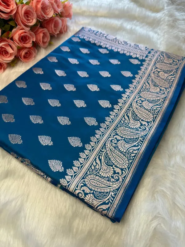 Cobalt_Blue_Mashru_Banarasi_Saree