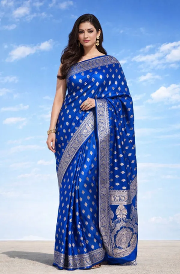 Cobalt_Blue_Mashru_Banarasi_Saree