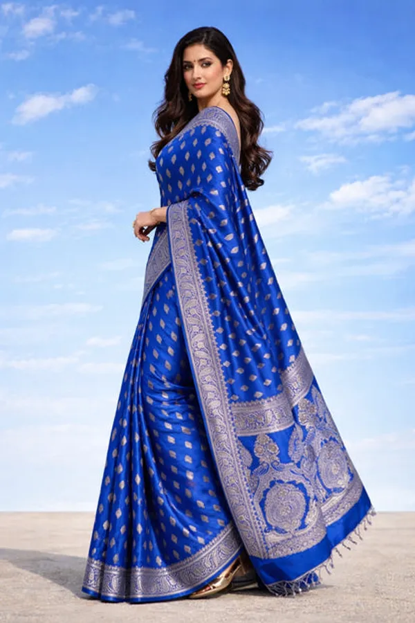 Cobalt_Blue_Mashru_Banarasi_Saree