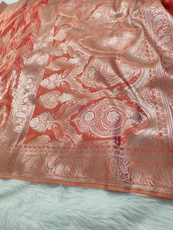 Peach_Pink_Mashru_Banarasi_Saree