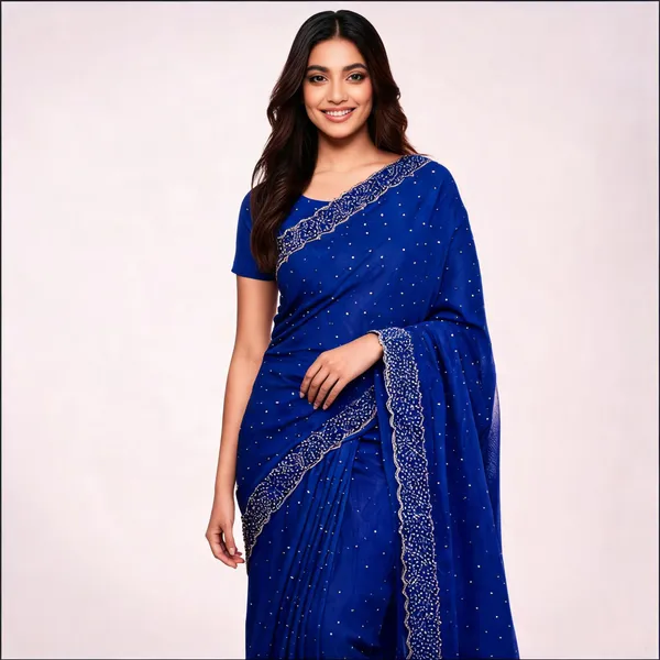 Royal_Blue_Embellished_Fancy_Saree