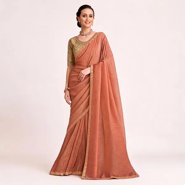Peach_Designer_Fancy_Saree