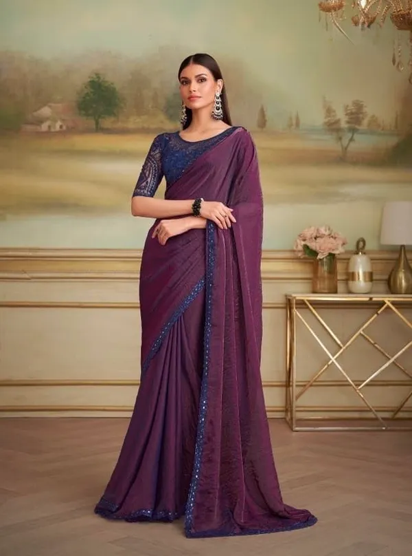 Purple_Designer_Fancy_Saree