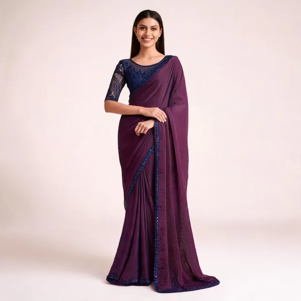 Purple_Designer_Fancy_Saree