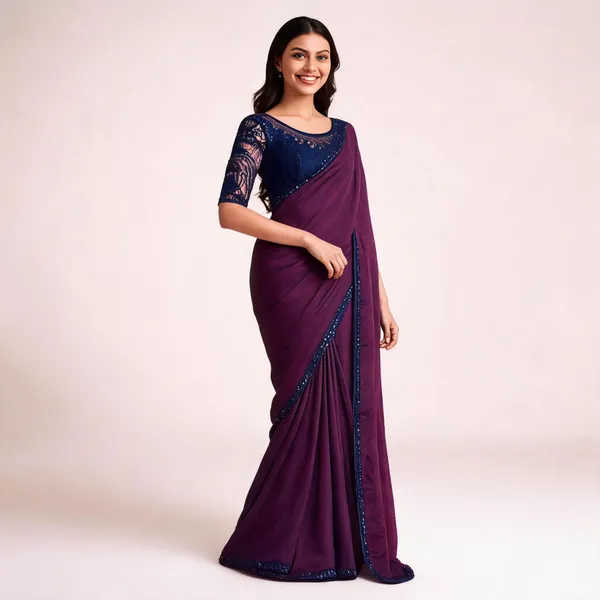 Purple_Designer_Fancy_Saree