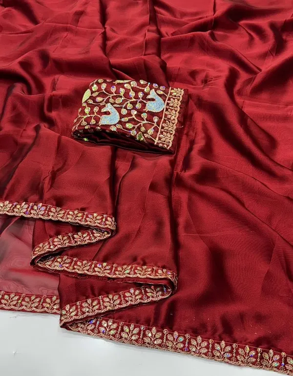Red_Sequins_Chiffon_Saree