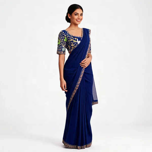 Blue_Sequins_Chiffon_Saree