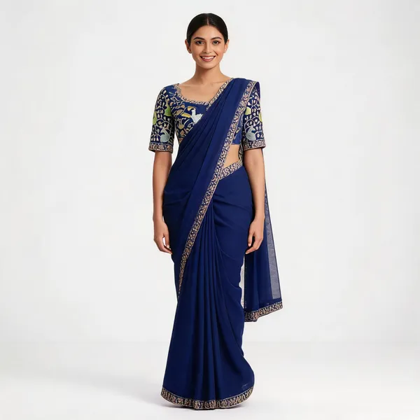 Blue_Sequins_Chiffon_Saree
