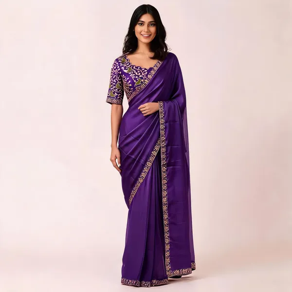 Purple_Sequins_Chiffon_Saree