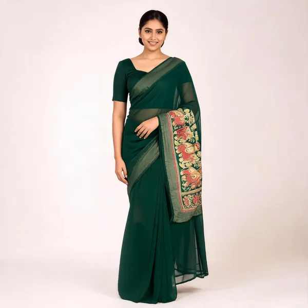 Green_Embellished_Chiffon_Saree