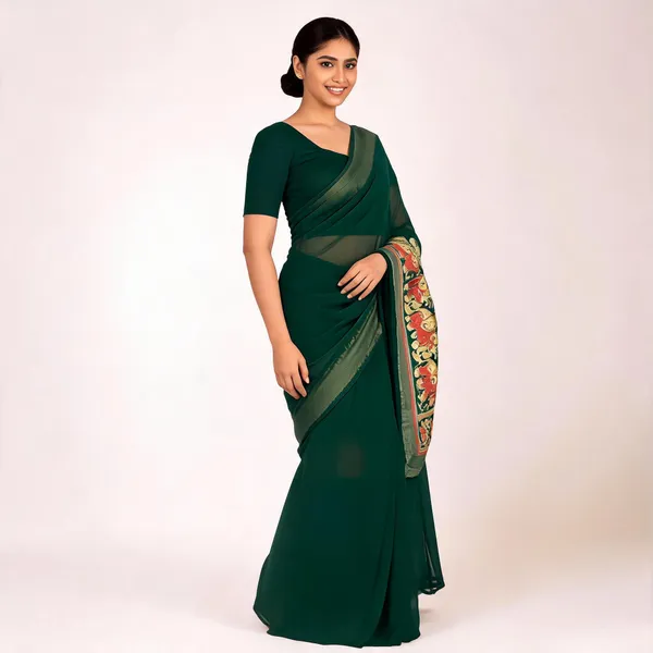 Green_Embellished_Chiffon_Saree