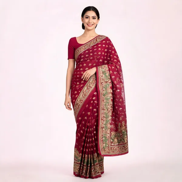 Pink_Embellished_Chiffon_Saree