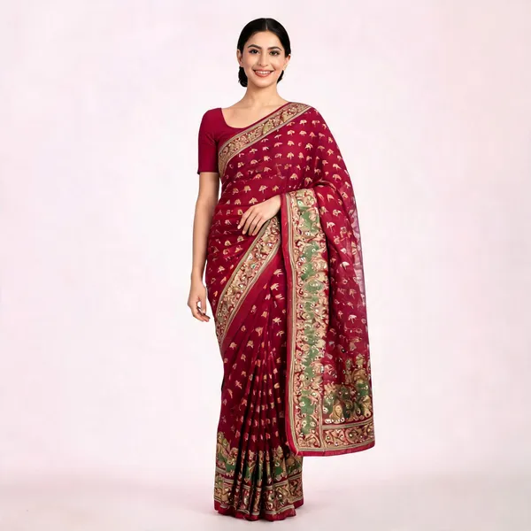 Pink_Embellished_Chiffon_Saree