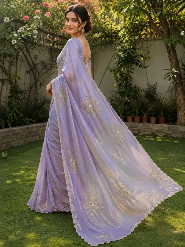 Lavender_Embellished_Satin_Saree