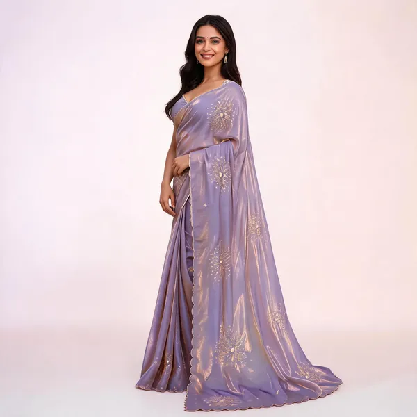 Lavender_Embellished_Satin_Saree