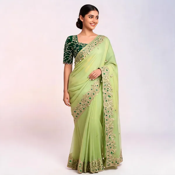 Green_Sequins_Fancy_Saree
