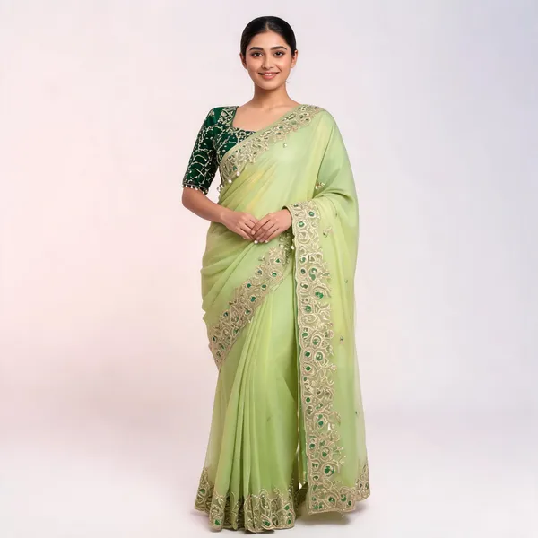 Green_Sequins_Fancy_Saree