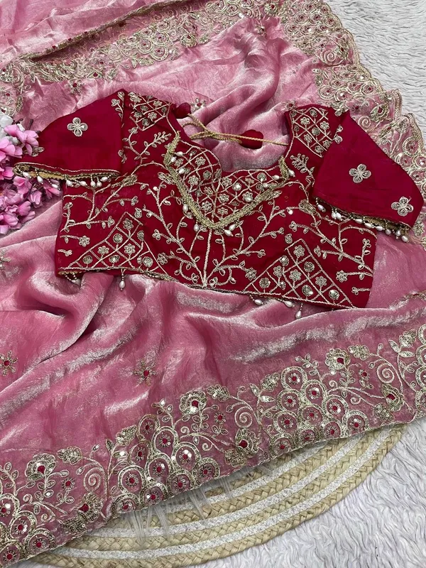 Pink_Sequins_Fancy_Saree