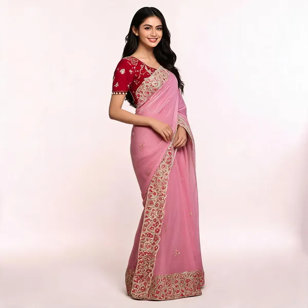 Pink_Sequins_Fancy_Saree