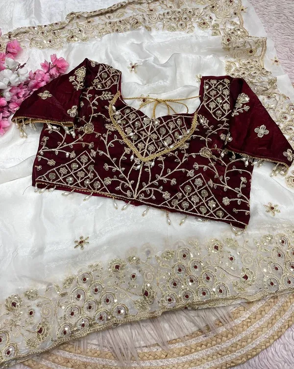 White_Sequins_Fancy_Saree