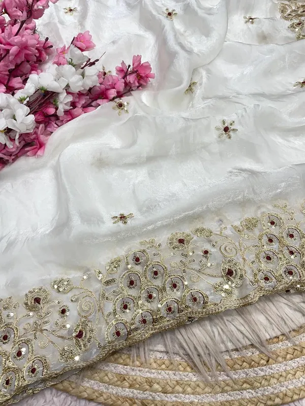 White_Sequins_Fancy_Saree