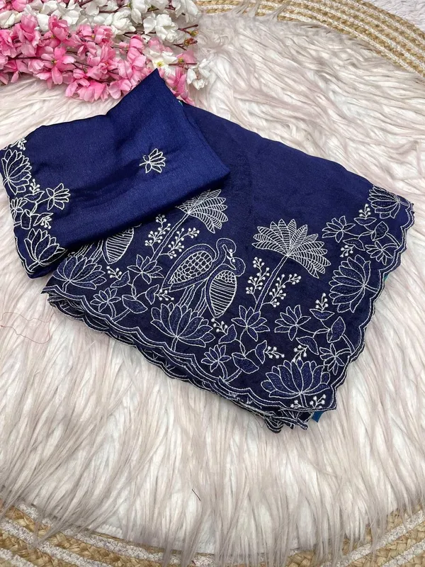 Blue_Embroidered_Fancy_Saree