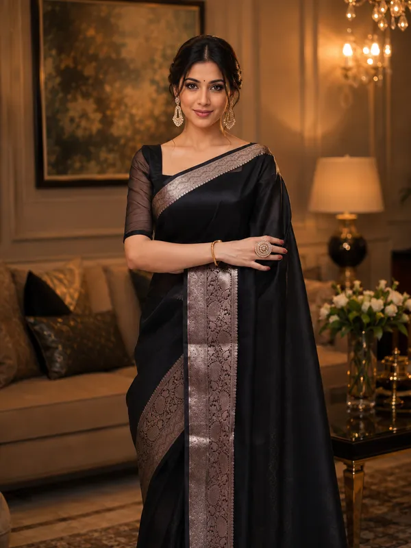 Black_Organza_Banarasi_Saree