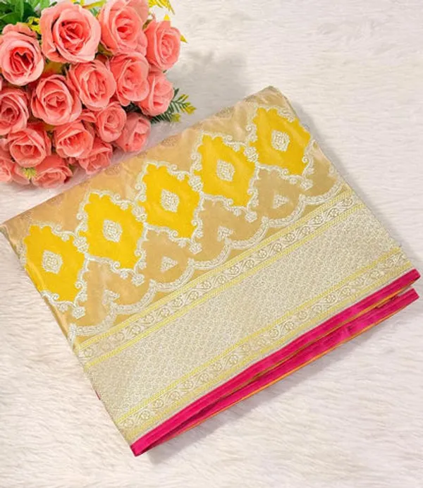 Yellow_Rangkat_Mashru_Banarasi_Saree