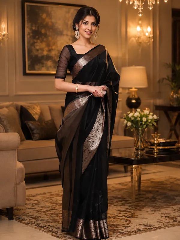 Black_Organza_Banarasi_Saree
