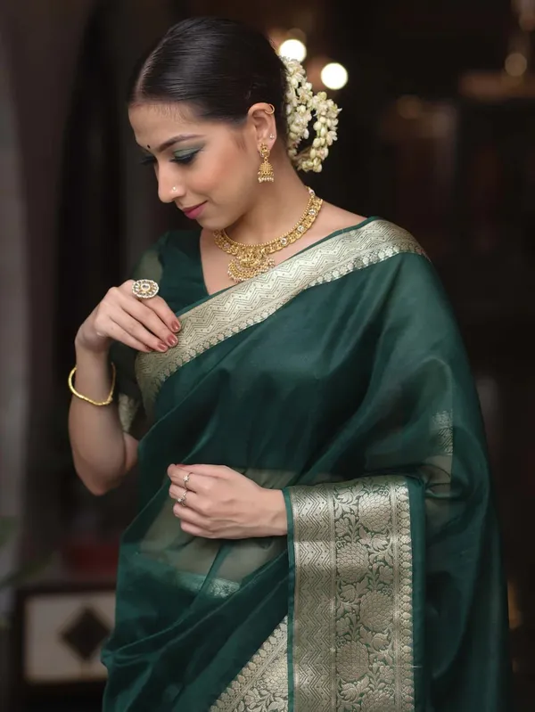 Green_Organza_Banarasi_Saree