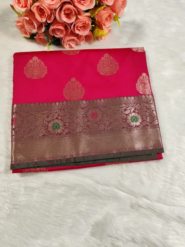 Rani_Pink_Semisilk_Banarasi_Saree