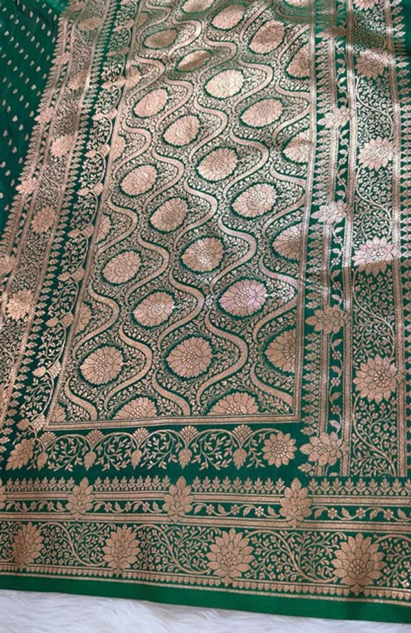 Bottle_Green_Katan_Banarasi_Saree