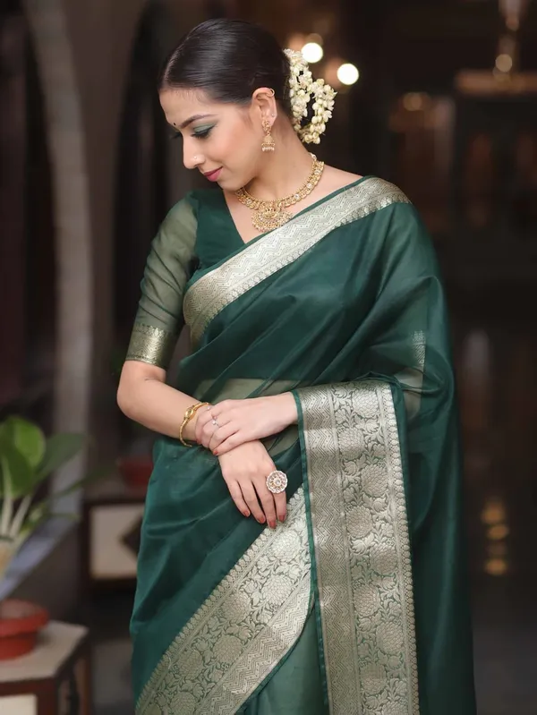 Green_Organza_Banarasi_Saree