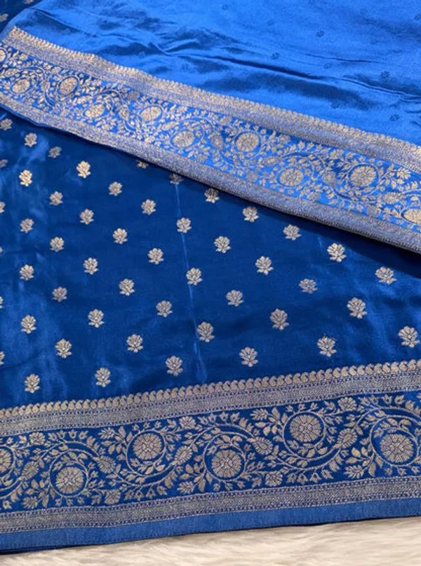 Deep_Blue_Satin_Banarasi_Saree