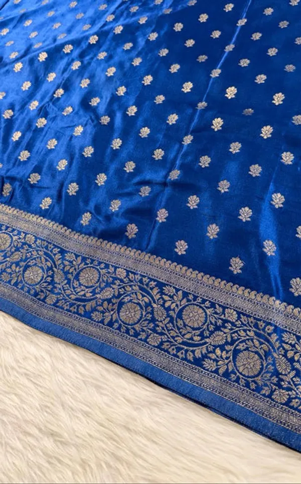 Deep_Blue_Satin_Banarasi_Saree