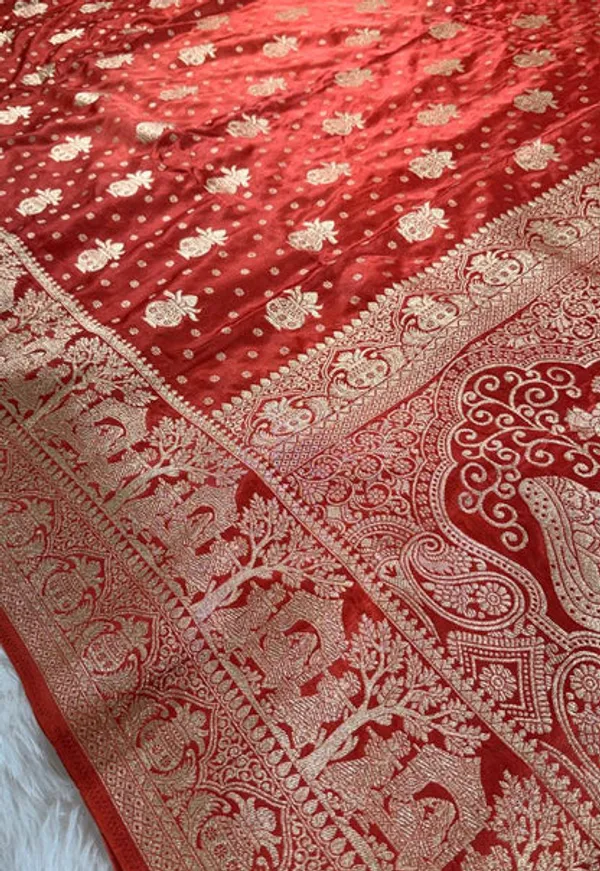 Orange_Satin_Banarasi_Saree