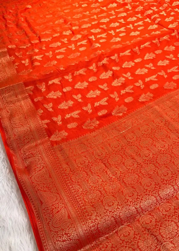 Orange_Georgette_Banarasi_Saree