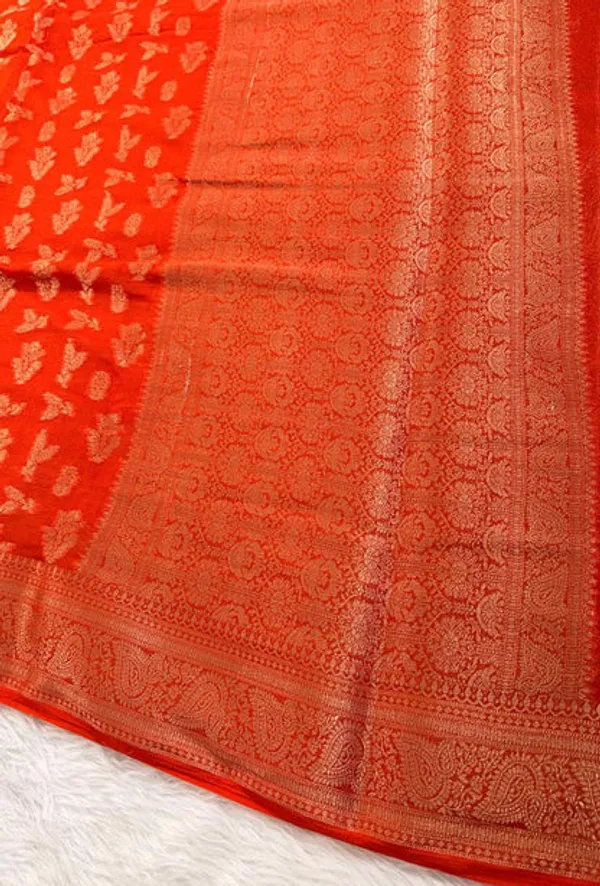 Orange_Georgette_Banarasi_Saree